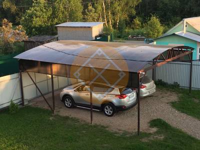Стальной арочный навес для двух автомобилей